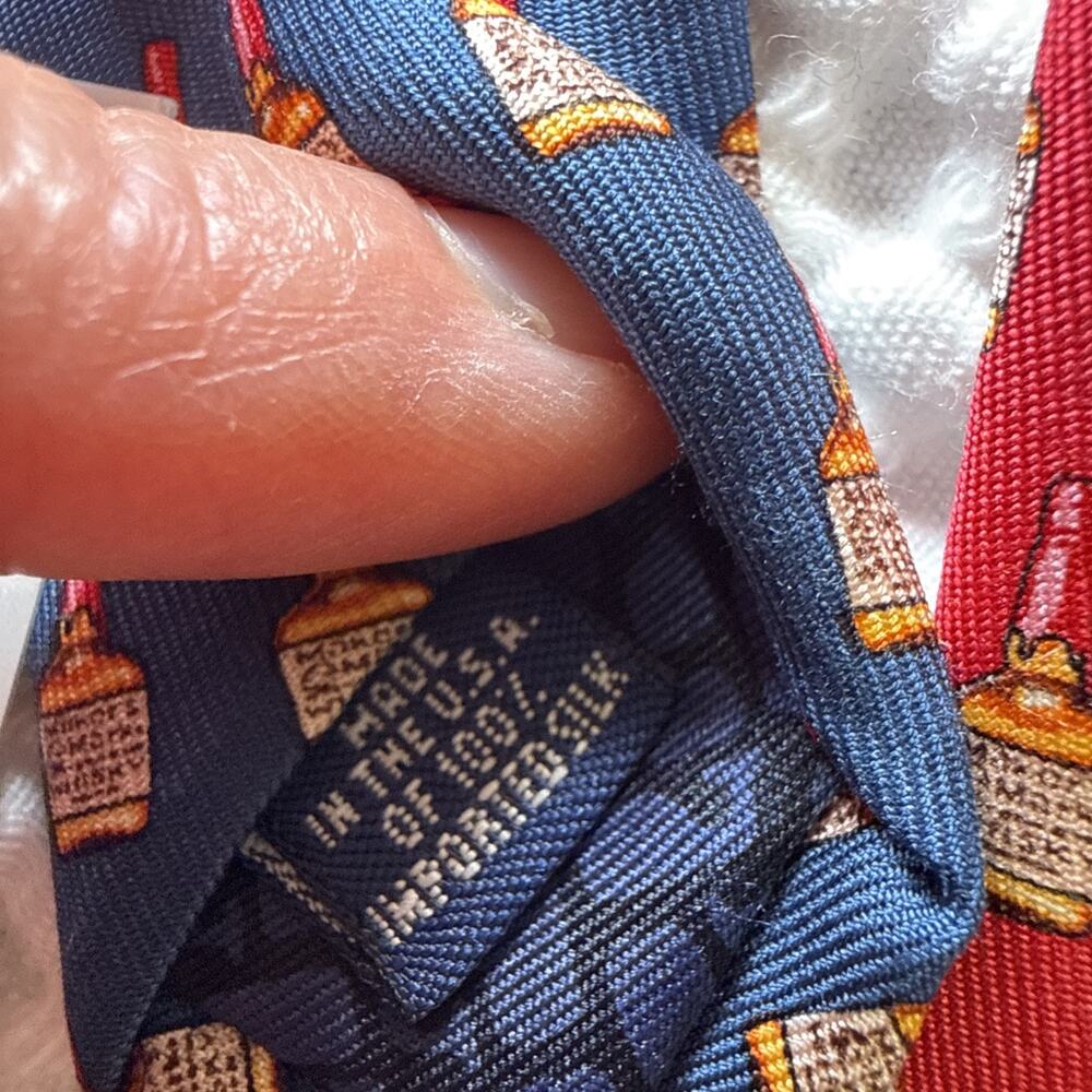 Vineyard Vines Silk Makers Mark Whiskey Novelty Ties Pair Red Blue USA NWT - Picture 3 of 9